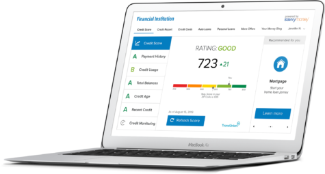 laptop air dashboard SavvyMoney web app on computer