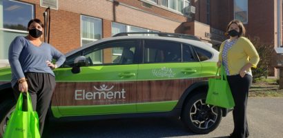 Community donation and supply drop off with Element Truckster